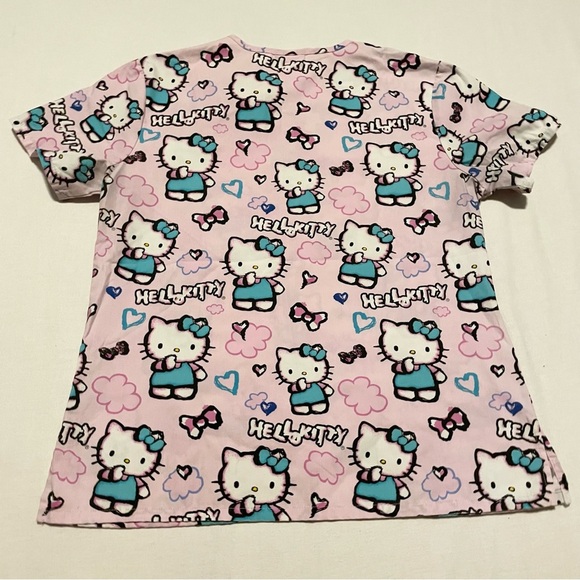 Hello Kitty Pink Scrub Top Tshirt Women’s Size Small - Picture 9 of 15